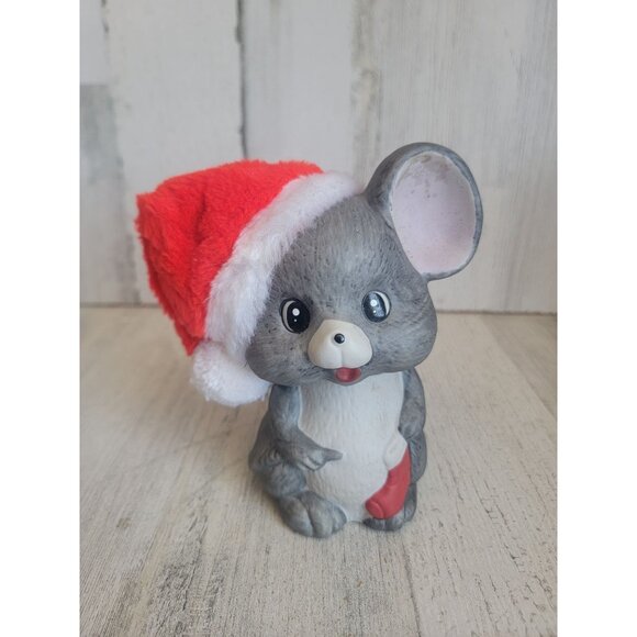Vintage Santa Mouse light up ceramic ornament Xmas - Picture 1 of 6